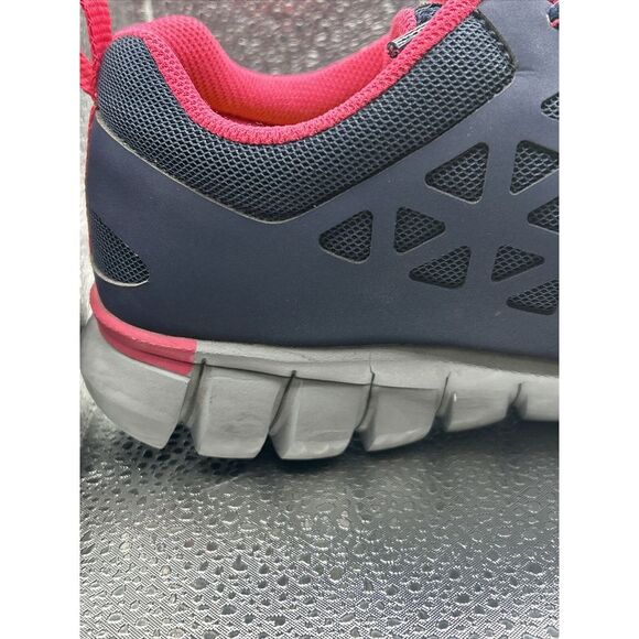 Reebok Sublite Alloy Toe Work Shoes Men's 11 Women's 12 Navy With Pink Trim - Picture 3 of 16